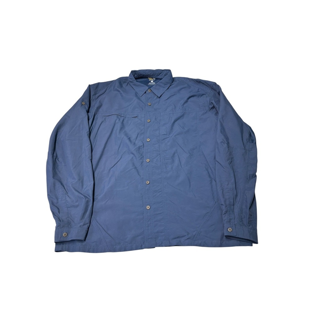 Mountain Hardwear Mens XL Blue Long Sleeve Hiking Fishing Button Down‎ Shirt